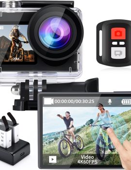 icefox Action Camera 4K 60FPS 20MP, Underwater with EIS,5XZoom,App Support Video&Photo Editing,Waterproof Camera WiFi Remote Control for Cycling, Swimming, and Diving