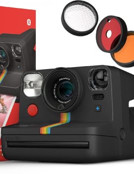 Now+ Black (9061) – Bluetooth Connected I-Type Instant Film Camera with Bonus Lens Filter Set